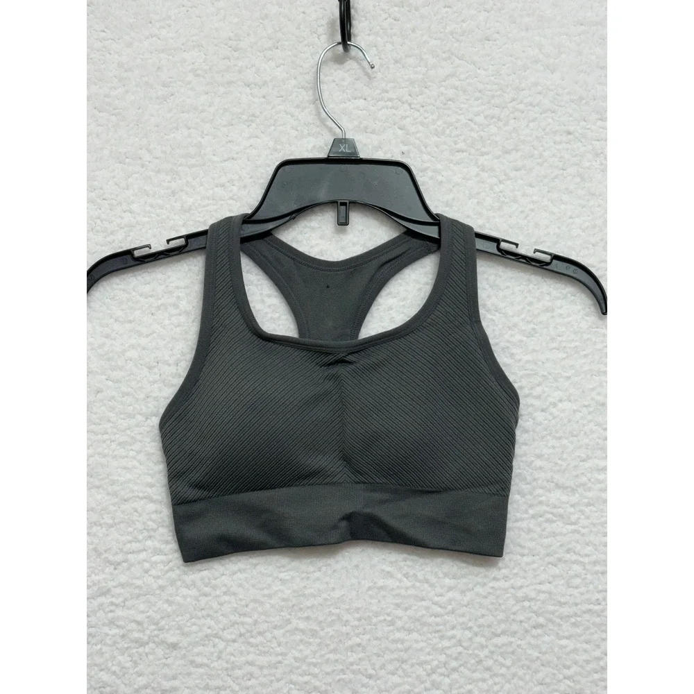 Members Mark 2 Pack Racerback Sports Bras Charcoal‎ Grey Victorian Mauve XL